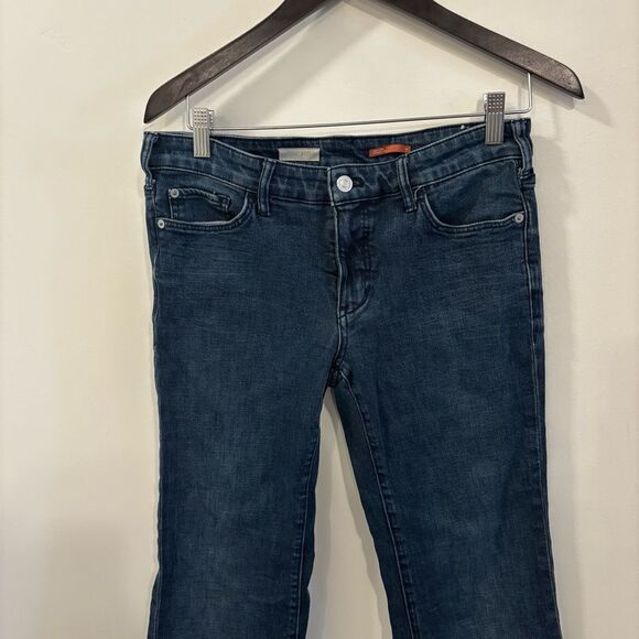 Anthropologie Pilcro Dark Wash Flare Jeans Raw Hem Size 28 - Picture 2 of 12